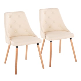 2 LumiSource Giovanni Natural Cream Dining PU Chairs