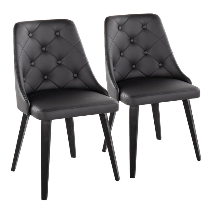 2 LumiSource Marche Black Dining Chairs LUMI-CH-MARCHEPU-HLBW2-BKBK2