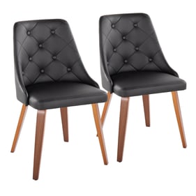 2 LumiSource Marche Walnut Black Dining Chairs