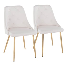 2 LumiSource Marche Gold White Dining Chairs