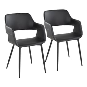 2 LumiSource Margarite Black Dining Chairs