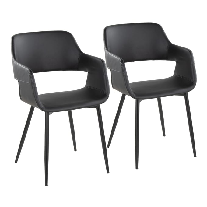 2 LumiSource Margarite Black Dining Chairs LUMI-CH-MARGPU2-BKBK2