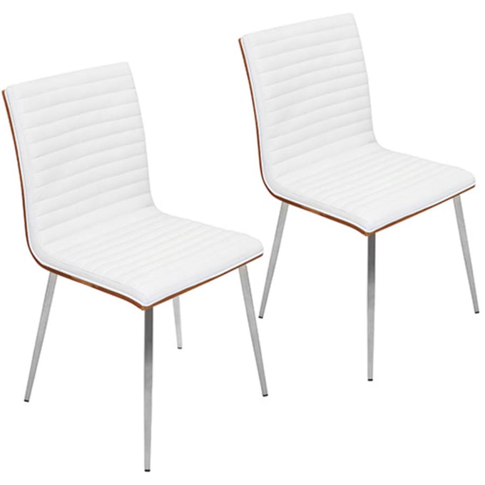 2 LumiSource Mason Off White Swivel Dining Chairs LUMI-CH-MSNSWV-WL-W2