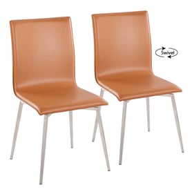 2 LumiSource Mason Camel Upholstered Dining Chairs