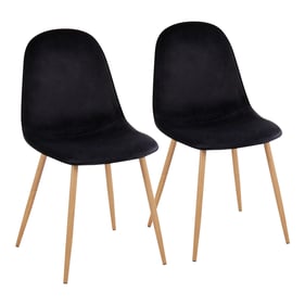 2 LumiSource Pebble Natural Black Chairs