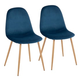 2 LumiSource Pebble Natural Blue Chairs