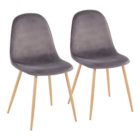 2 LumiSource Pebble Natural Grey Chairs