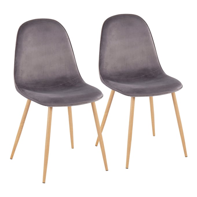 2 LumiSource Pebble Natural Grey Chairs LUMI-CH-PEBBLE-NAVGY2