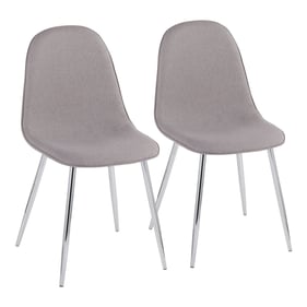 2 LumiSource Pebble Chrome Grey Chairs