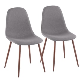 2 LumiSource Pebble Walnut Charcoal Chairs