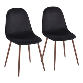 2 LumiSource Pebble Walnut Black Chairs