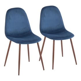 2 LumiSource Pebble Walnut Blue Chairs