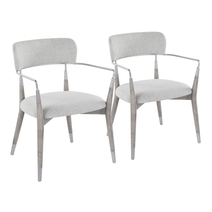 2 LumiSource Savannah Light Grey Chairs LUMI-CH-SAVANNAH-GYLGY2