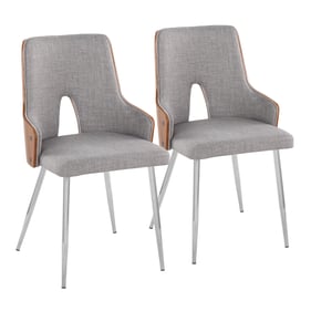 2 LumiSource Stella Light Grey Dining Chairs