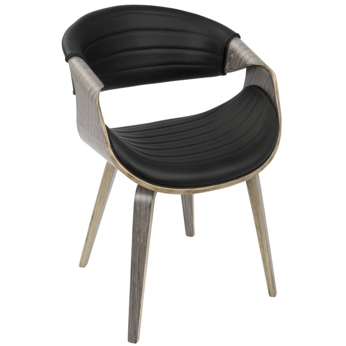 LumiSource Symphony Light Grey Black Dining Chair LUMI-CH-SYMP-LGY-BK