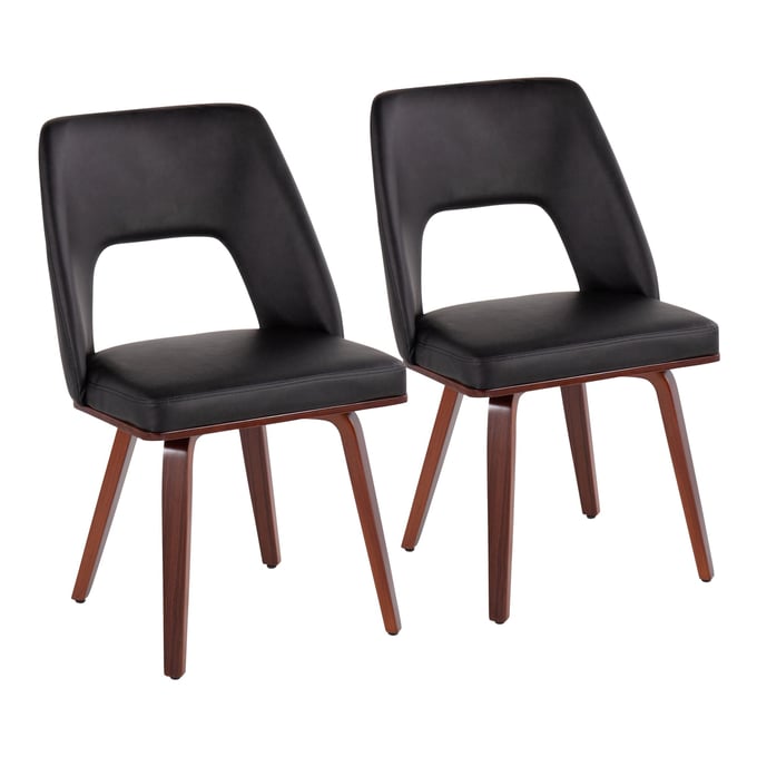 2 LumiSource Triad Black PU Upholstered Chairs LUMI-CH-TRIADUP-WLBK2