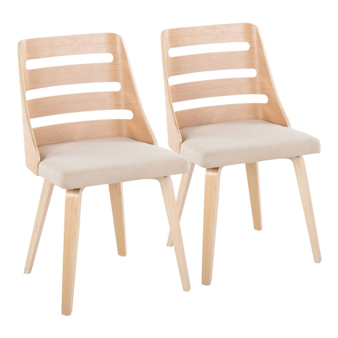 2 LumiSource Trevi Cream Dining Chairs LUMI-CH-TRV-HLBW2-NANACR2