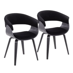 2 LumiSource Vintage Mod Black Dining Chairs