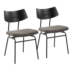 2 LumiSource Walker Dark Grey Dining Chairs