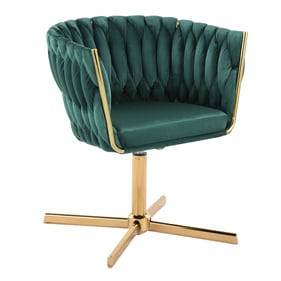 LumiSource Braided Renee Green Swivel Accent Chair