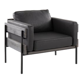 LumiSource Kari Black Grey Accent Chair