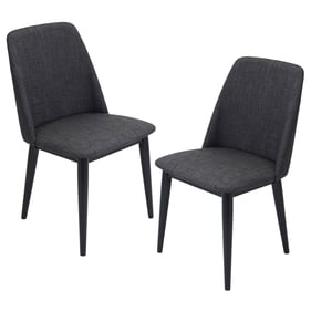 2 LumiSource Tintori Charcoal Dining Chairs