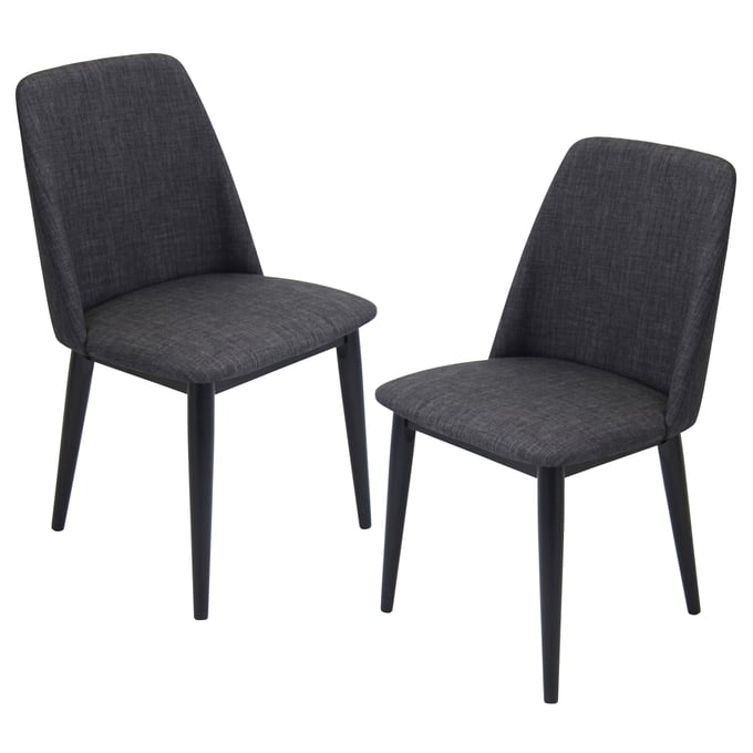 2 LumiSource Tintori Charcoal Dining Chairs LUMI-CHR-TNT-CHAR-B2