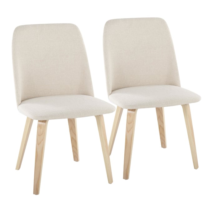 2 LumiSource Toriano Cream Dining Chairs LUMI-CHR-TRNO-NACR2