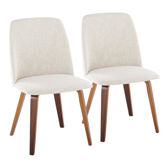 2 LumiSource Toriano Beige Dining Chairs LUMI-CHR-TRNO-WLBG2