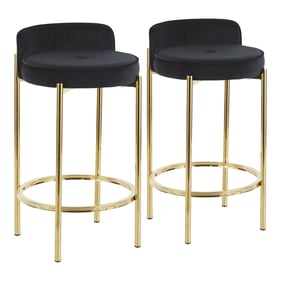 2 LumiSource Chloe Black Counter Stools