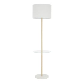 LumiSource Chloe Gold White Shelf Floor Lamp