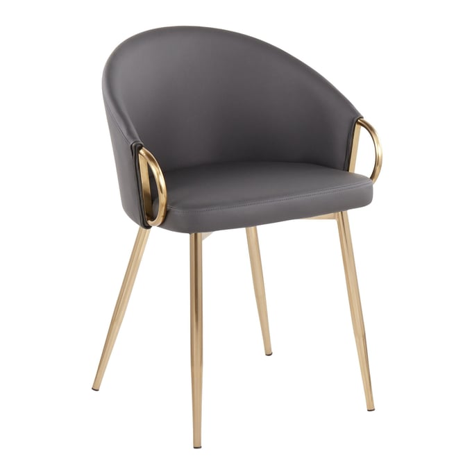 LumiSource Claire Gold Grey Chair LUMI-CH-CLAIRE-AUGY