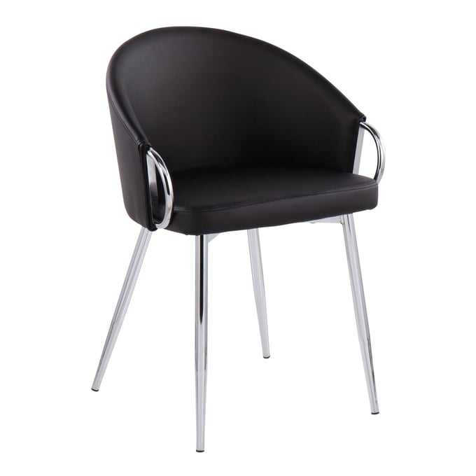 LumiSource Claire Silver Black Chair LUMI-CH-CLAIRE-SVBK