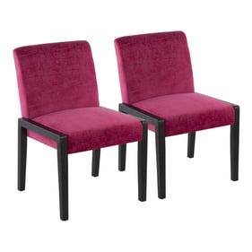 2 LumiSource Carmen Black Hot Pink Velvet Chairs