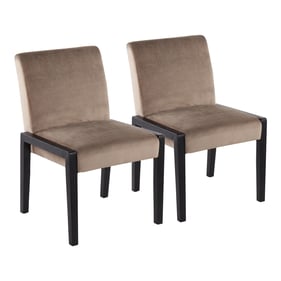 2 LumiSource Carmen Black Light Brown Velvet Chairs