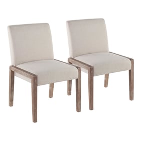 2 LumiSource Carmen Whitewashed Beige Chairs