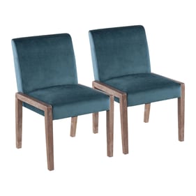 2 LumiSource Carmen Whitewashed Teal Velvet Chairs