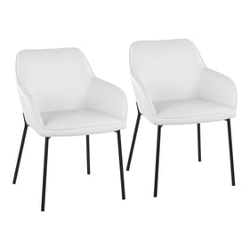 2 LumiSource Daniella Black White Dining Chairs