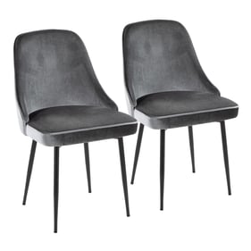 2 LumiSource Marcel Black Blue Dining Chairs