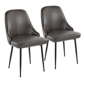 2 LumiSource Marcel Grey PU Dining Chairs