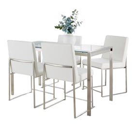 LumiSource Fuji White 5pc Dining Set