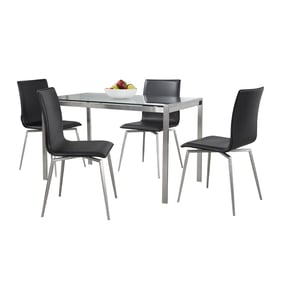 LumiSource Fuji Mason Black Swivel 5pc Dining Set