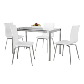 LumiSource Fuji Mason White Swivel 5pc Dining Set