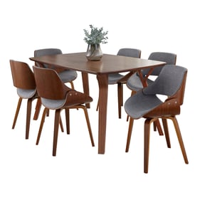 LumiSource Folia Fabrizzi Grey 7pc Dining Set