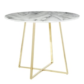 LumiSource Cosmo Gold White Dining Table