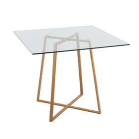 LumiSource Cosmo Natural Clear Square Dining Table