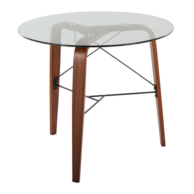 LumiSource Trilogy Walnut Round Dinette Table LUMI-DT-TRILO34-WL