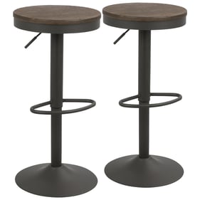 2 LumiSource Dakota Brown Grey Adjustable Barstools