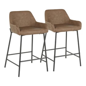 2 LumiSource Daniella Espresso Counter Stools