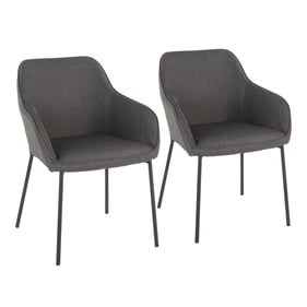 2 LumiSource Daniella Charcoal Dining Chairs